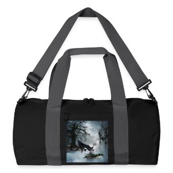 Loup noir et blanc - Sac de sport recyclé - noir/gris graphite - Devant