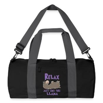 Relax Lama - Recycled Duffel Bag - black/graphite grey - Front