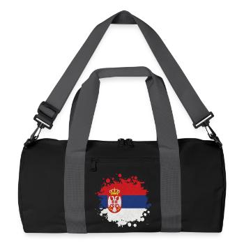 Serbia Blobs / Gift Belgrade Balkan Flag - Recycled Duffel Bag - black/graphite grey - Front