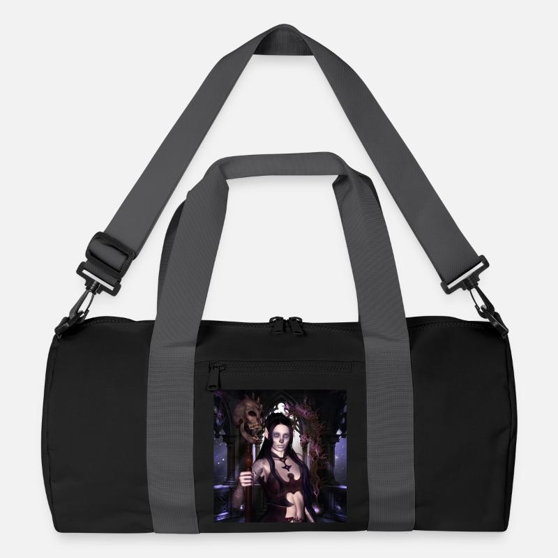 Die dunkle Prinzessin mit den Schädeln. Recycelte Duffel Bag