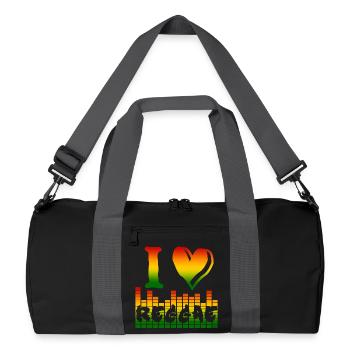 J’adore le reggae arc-en-ciel - Sac de sport recyclé - noir/gris graphite - Devant