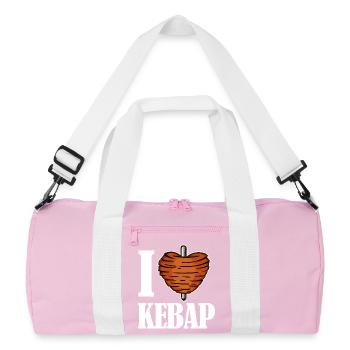 J'aime le coeur kebab kebab kebab disant drôle - Sac de sport recyclé - rose/blanc - Devant