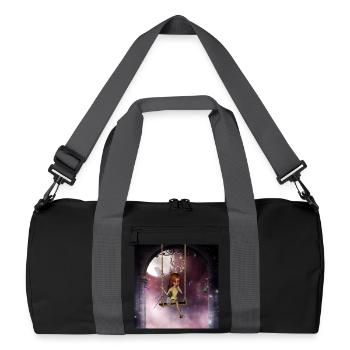 Petite fée sur une balançoire avec libellule - Sac de sport recyclé - noir/gris graphite - Devant