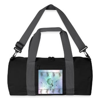 Dream catcher with moon and feathers - Recycled Duffel Bag - black/graphite grey - Front