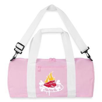 Steak with bones on the grill - Recycled Duffel Bag - pink/white - Front