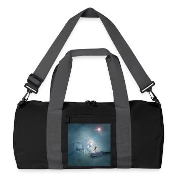 Wonderful unicorn with fairy - Recycled Duffel Bag - black/graphite grey - Front