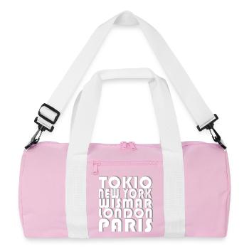 METROPOLE WISMAR - Recycelte Duffel Bag - Rosa/Weiß - Vorne