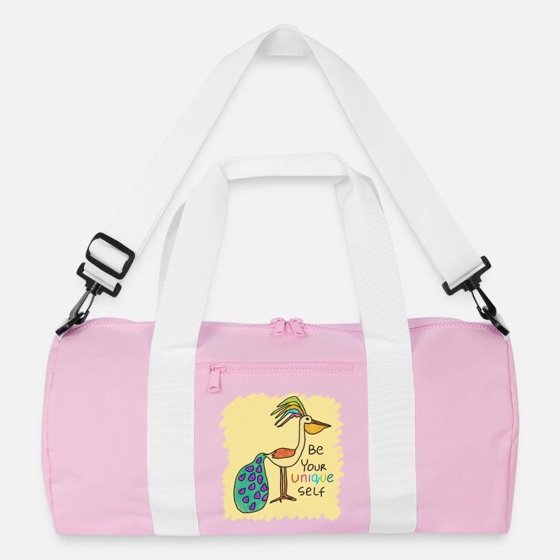 Schöner Vogel, lustig, speziell, einzigartig mit Text Recycelte Duffel Bag