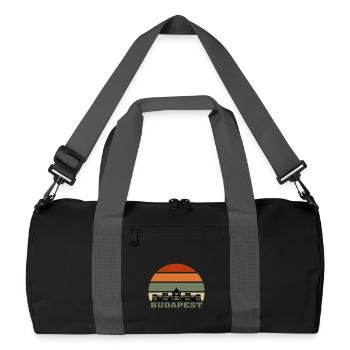 Wahrzeichen der Stadt Budapest Skyline Ungarn - Recycelte Duffel Bag - Schwarz/Graphitgrau - Vorne