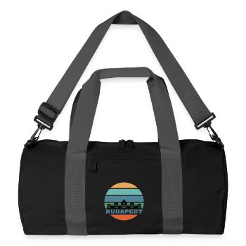 Wahrzeichen der Stadt Budapest Skyline Ungarn - Recycelte Duffel Bag - Schwarz/Graphitgrau - Vorne