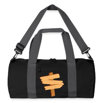 Ancien panneau de signalisation en bois pour son propre marquage - Sac de sport recyclé - noir/gris graphite - Devant