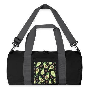 Eggplant and avocado pattern - Recycled Duffel Bag - black/graphite grey - Front