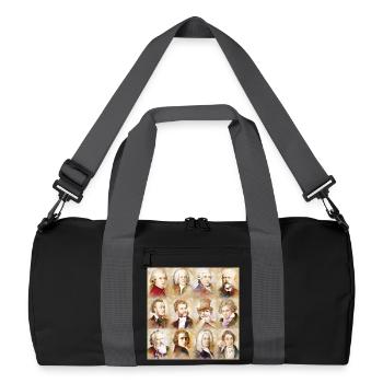 12 composers: Mozart, Bach, Beethoven and more - Recycled Duffel Bag - black/graphite grey - Front
