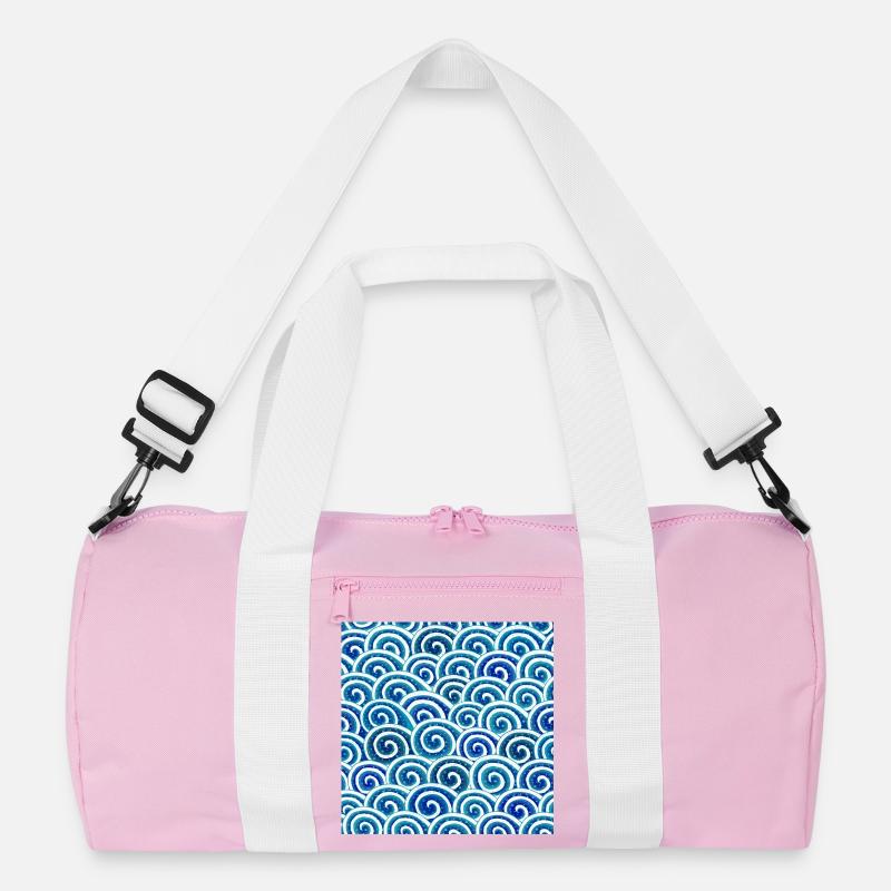 Expressive wave pattern in blue Recycled Duffel Bag