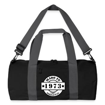 FAIT EN 1973 année de naissance année de fabrication cadeau vintage - Sac de sport recyclé - noir/gris graphite - Devant