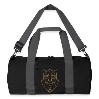 Tête de lion géométrique avec prière - Sac de sport recyclé - noir/gris graphite - Devant