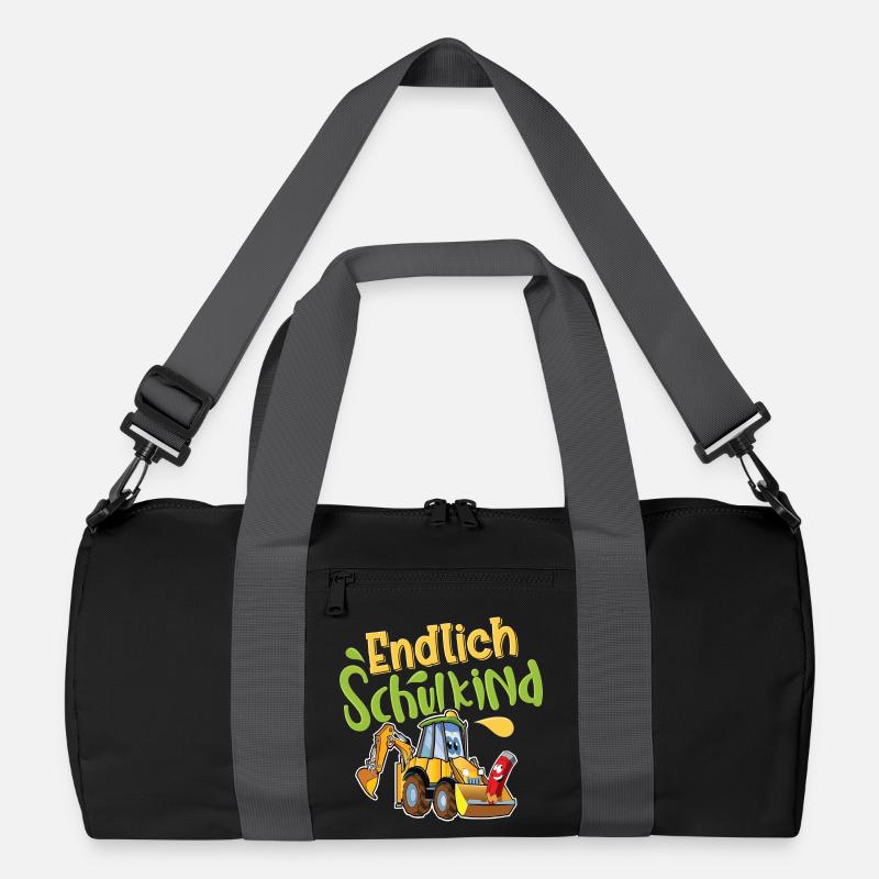 Endlich Schulkind Bagger Recycelte Duffel Bag