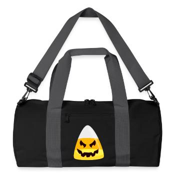 Halloween Candy Corn Pumpkin Emoticon Face - Recycled Duffel Bag - black/graphite grey - Front