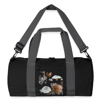 Pilze - Recycelte Duffel Bag - Schwarz/Graphitgrau - Vorne