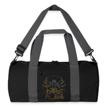 Drums Da Vinci - Cadeau Drummer Rock - Sac de sport recyclé - noir/gris graphite - Devant
