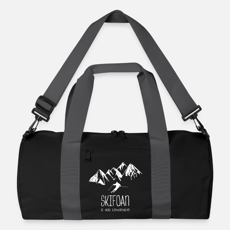 skifahren schifoan is das leiwandste - Recycelte Duffel Bag - Schwarz/Graphitgrau