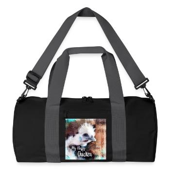 fluffy chicken Poster - Recycelte Duffel Bag - Schwarz/Graphitgrau - Vorne