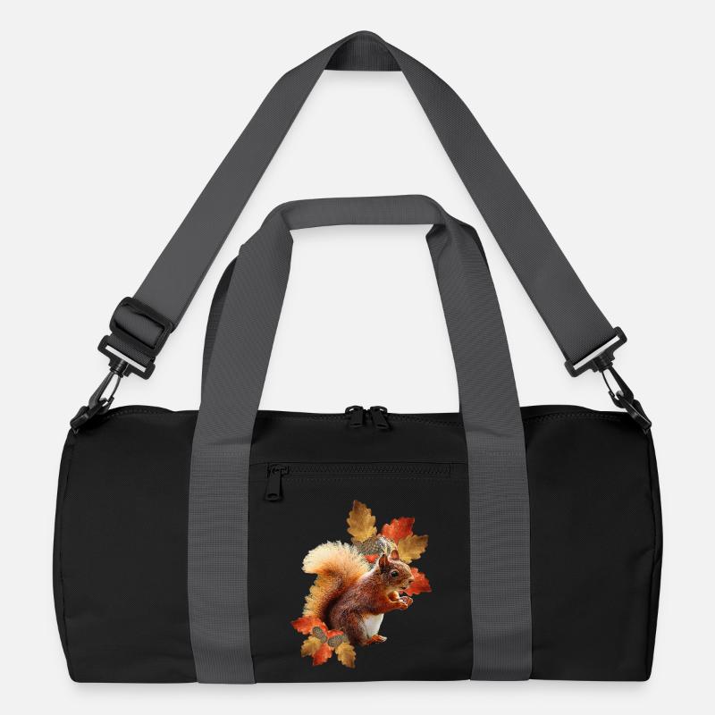 Eichhörnchen motiv mit Eichenblättern, Herbst frau Recycelte Duffel Bag