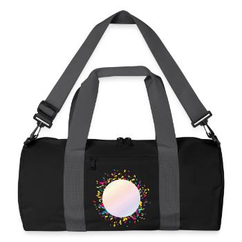 shimmering confetti frame for your own texts - Recycled Duffel Bag - black/graphite grey - Front