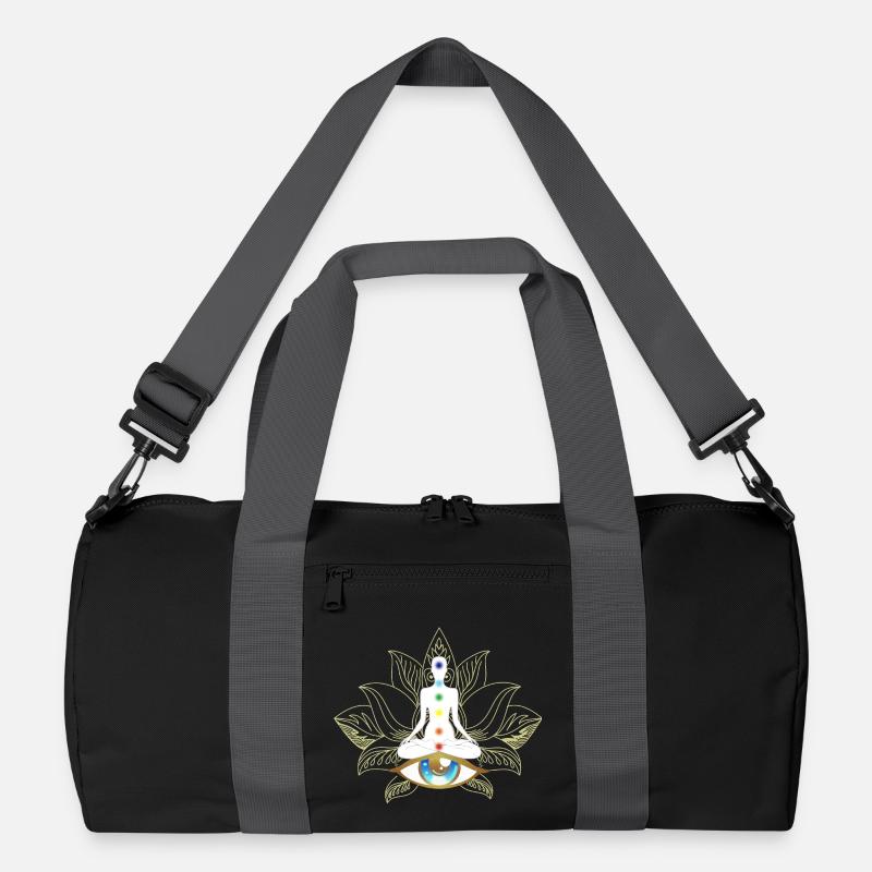 Chakras et Œil: Méditation Dorée Sac de sport recyclé