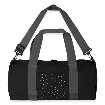 Confetti pattern in coral & blue - Recycled Duffel Bag - black/graphite grey - Front