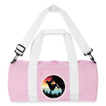 Rainbow Forest Climber Silhouette - Recycelte Duffel Bag - Rosa/Weiß - Vorne
