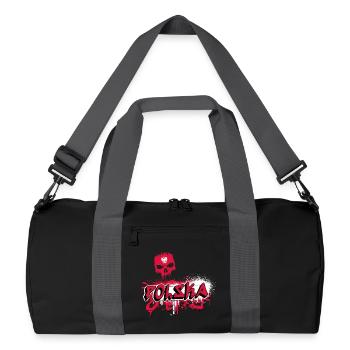 Motif crâne de graffiti polonais - Sac de sport recyclé - noir/gris graphite - Devant