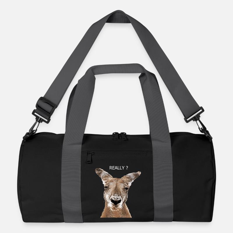 Känguru really - Recycelte Duffel Bag - Schwarz/Graphitgrau