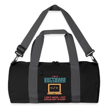 Lustiges Software Engineering Zitat für Software Engi - Recycelte Duffel Bag - Schwarz/Graphitgrau - Vorne