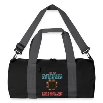 Drôle de devis d’ingénierie électronique pour l’électronique - Sac de sport recyclé - noir/gris graphite - Devant