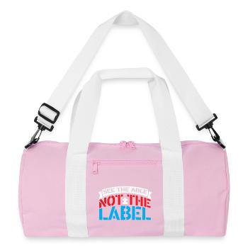 Autismus Sehen Sie die Fähigen nicht die Lable - Recycelte Duffel Bag - Rosa/Weiß - Vorne