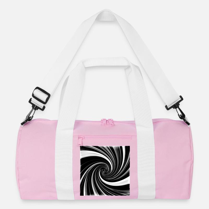 Black and white vortex Recycled Duffel Bag