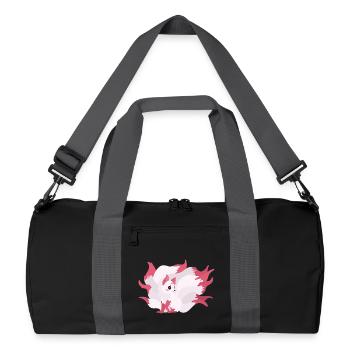 Kitsune Kawaii Cartoon Illustration Artwork für Ki - Recycelte Duffel Bag - Schwarz/Graphitgrau - Vorne