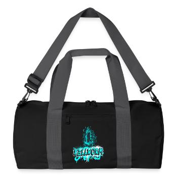 Pellworm Leuchtturm Graffiti Design - Recycelte Duffel Bag - Schwarz/Graphitgrau - Vorne