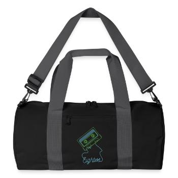Eighties Cassette Tape 80s Retro - Recycled Duffel Bag - black/graphite grey - Front