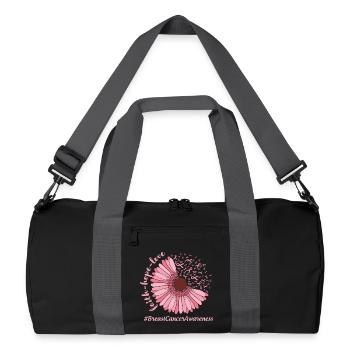 Breast Cancer Awareness Pink Flower - Recycled Duffel Bag - black/graphite grey - Front