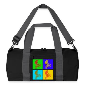 BMX Pop Art - Sac de sport recyclé - noir/gris graphite - Devant