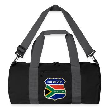 Johannesburg South Africa Coat of Arms Flags Design - Recycled Duffel Bag - black/graphite grey - Front