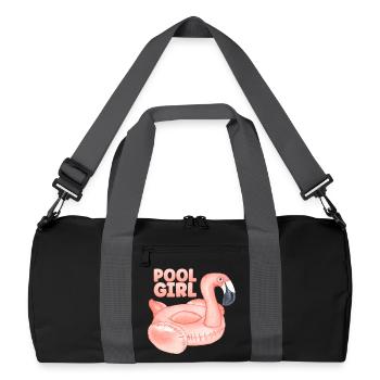 Pool Girl Flamingo Schwimmring Sommer Party - Recycelte Duffel Bag - Schwarz/Graphitgrau - Vorne