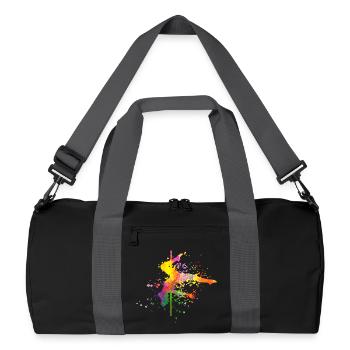 Pole Dance Fitness Color Splash Pole Dance - Recycled Duffel Bag - black/graphite grey - Front