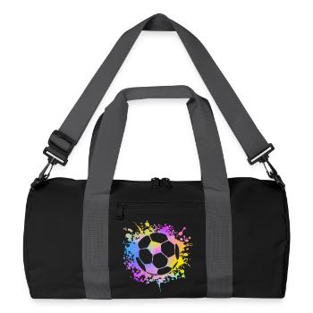 Paint Splashes Soccer Lover Graphic Soccer - Recycled Duffel Bag - black/graphite grey - Front