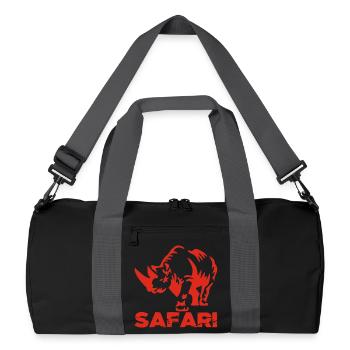 Safari and red rhino - Recycled Duffel Bag - black/graphite grey - Front