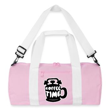 Coffee Saying Coffee Pot Coffee Drinker Caffeine - Recycled Duffel Bag - pink/white - Front