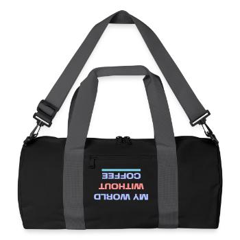 Caffeine Coffee Drinking Statement Coffee Lovers - Recycled Duffel Bag - black/graphite grey - Front