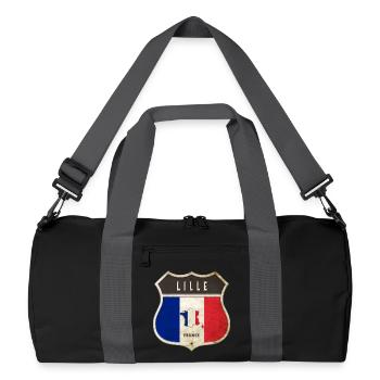 Lille Frankreich Wappen Flaggen Design - Recycelte Duffel Bag - Schwarz/Graphitgrau - Vorne
